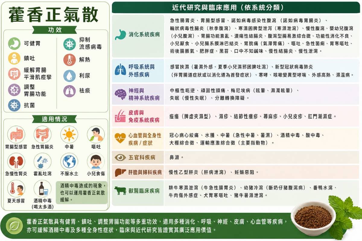 藿香正氣散的現代研究功效