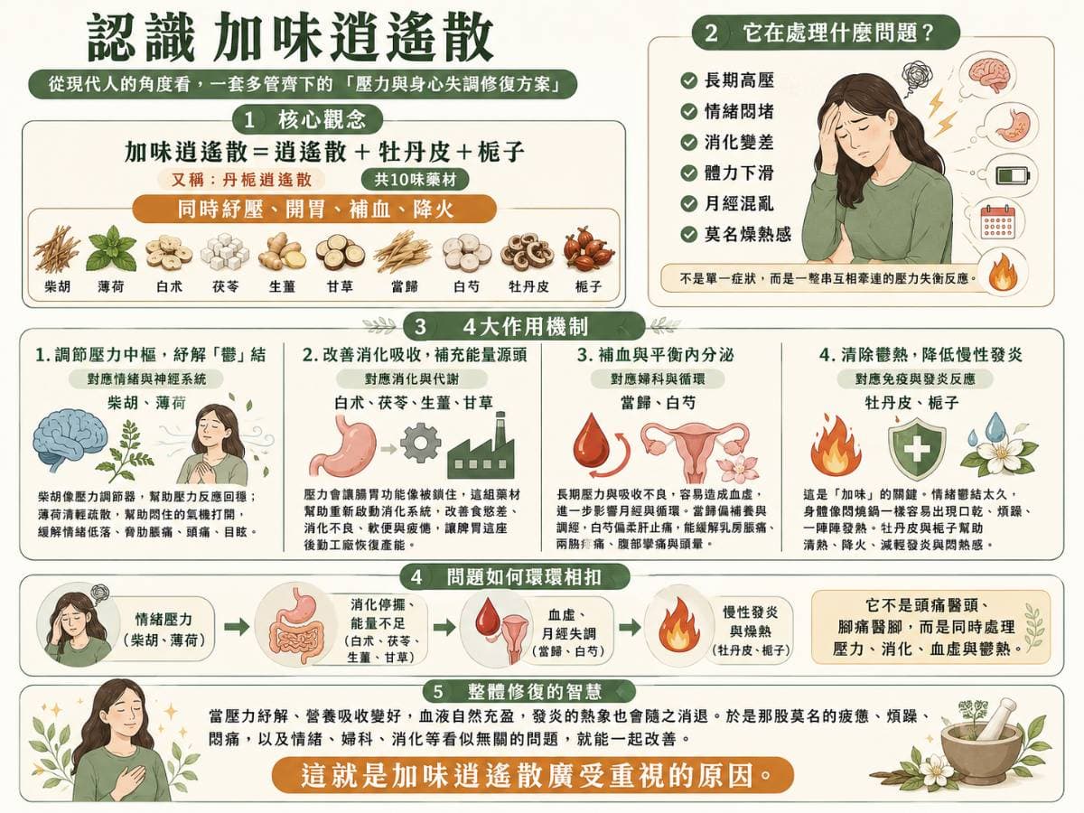加味逍遙散的組成與功效