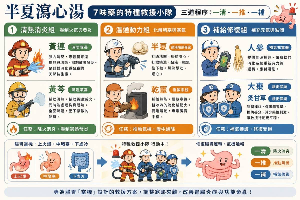 半夏瀉心湯的組成與功效