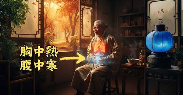 古代中國人發現胸中熱，腹中寒的現象