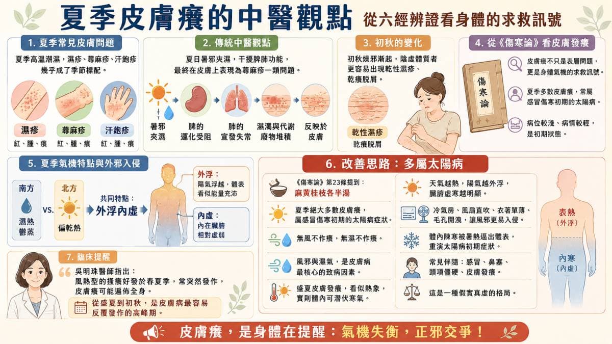 從傷寒論觀點，改善夏季皮膚癢現象