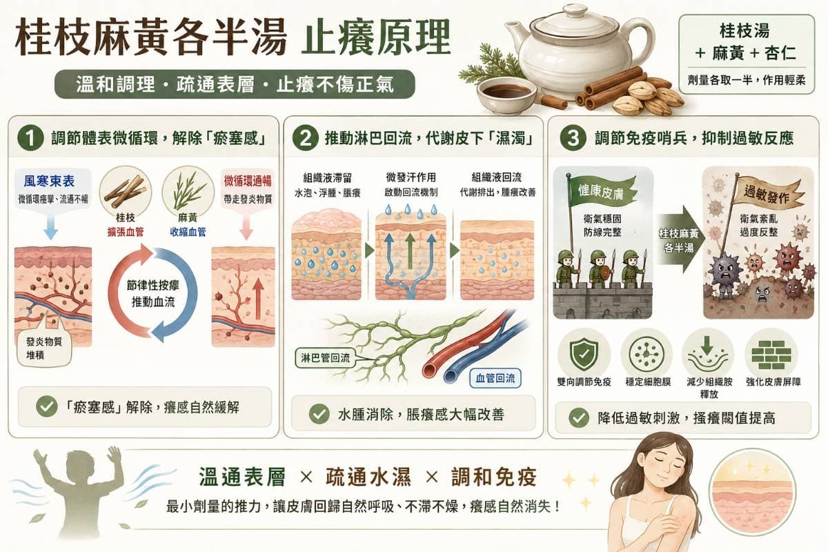 桂枝麻黃各半湯止癢原理