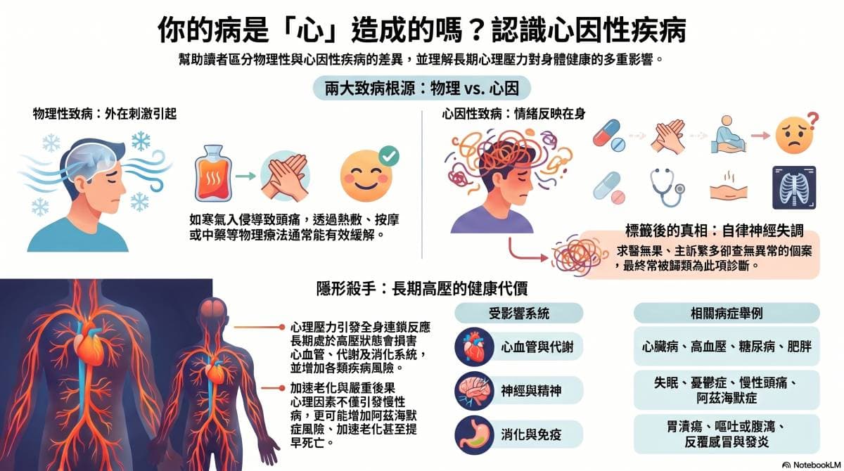 有些疾病是心因性造成的結果