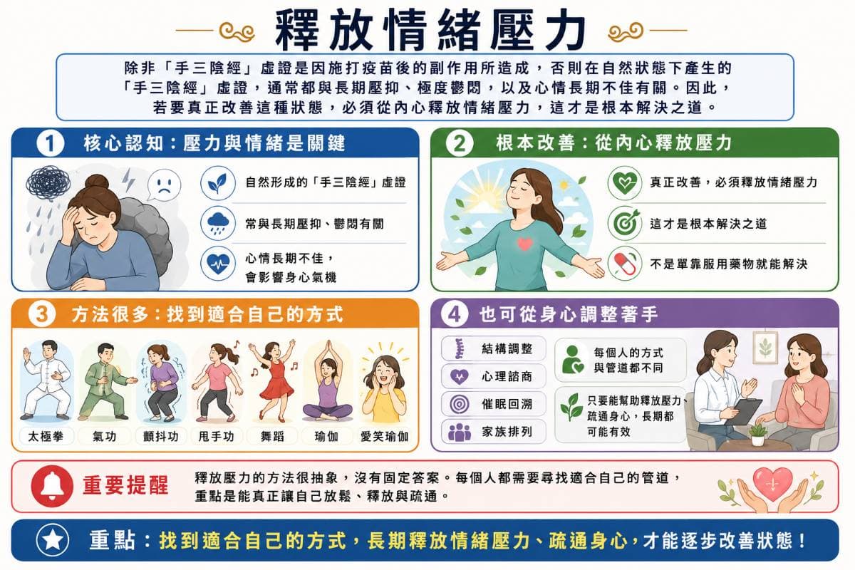 釋放情緒壓力，根本化解經絡極致現象