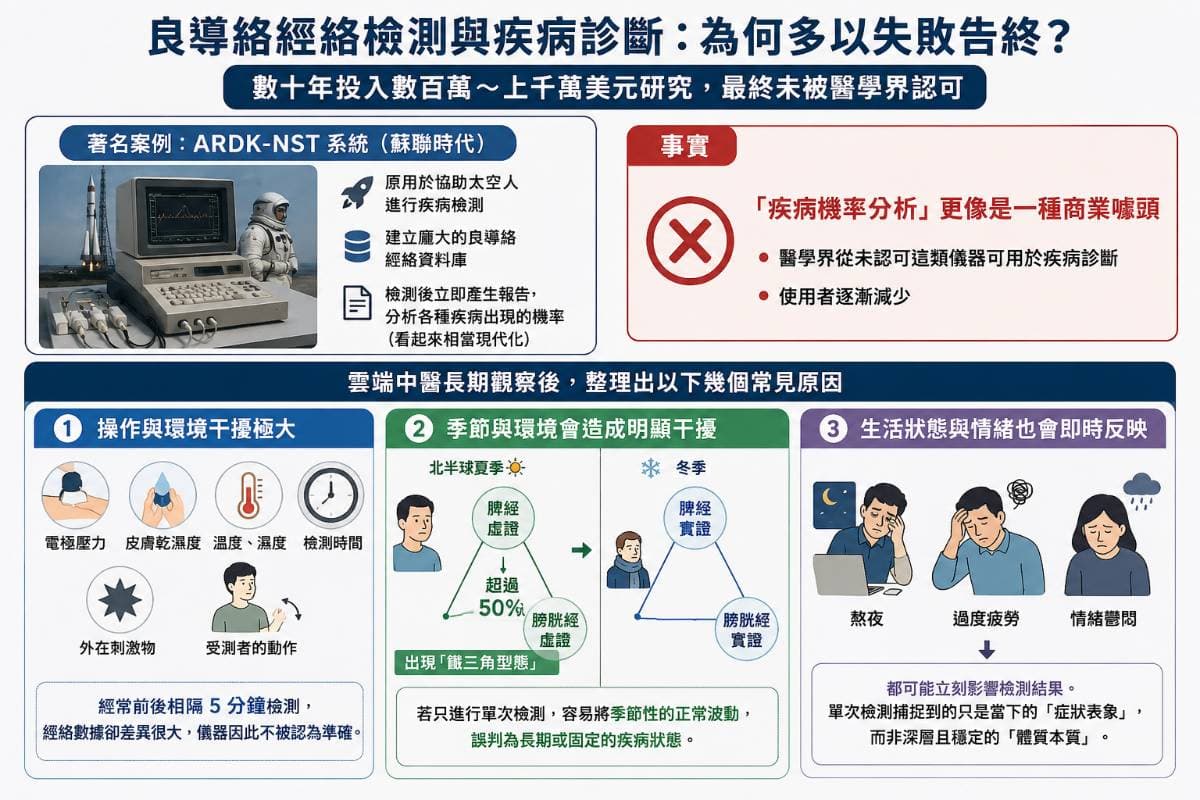 運用良導絡診斷疾病有困難性
