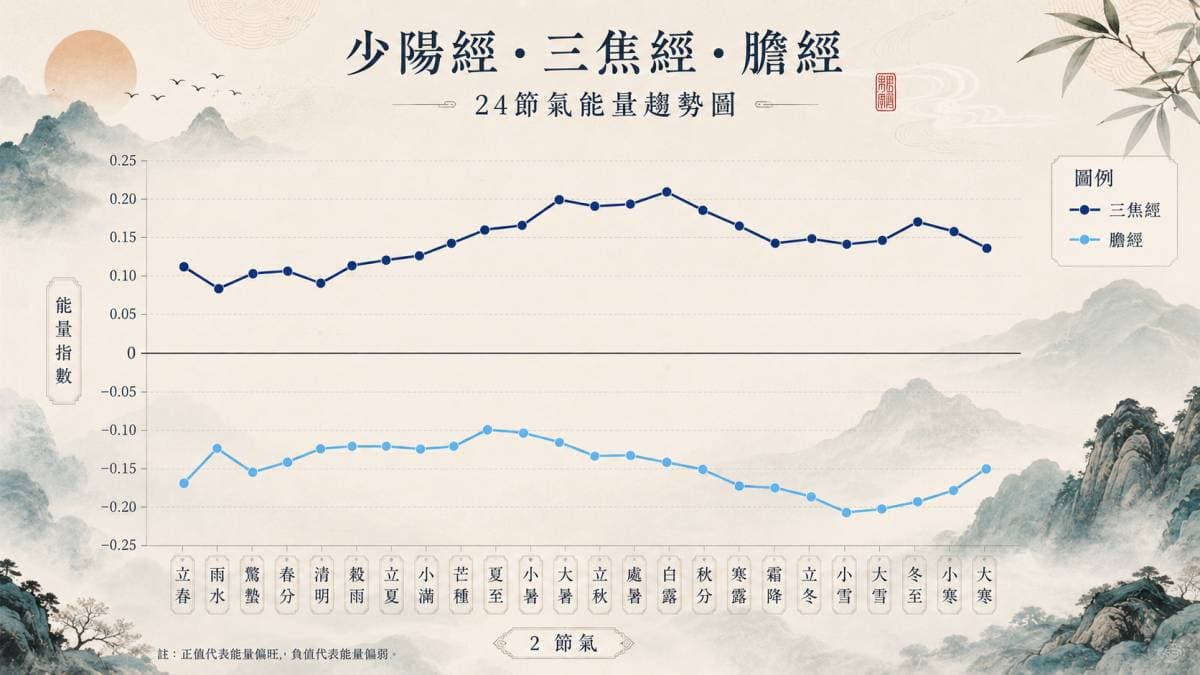 少陽經在24節氣的能量趨勢現象