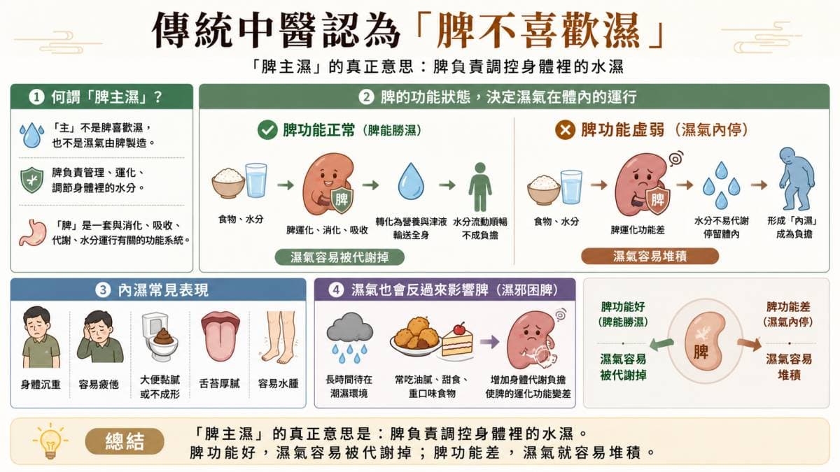 傳統中醫認為「脾喜燥惡濕」