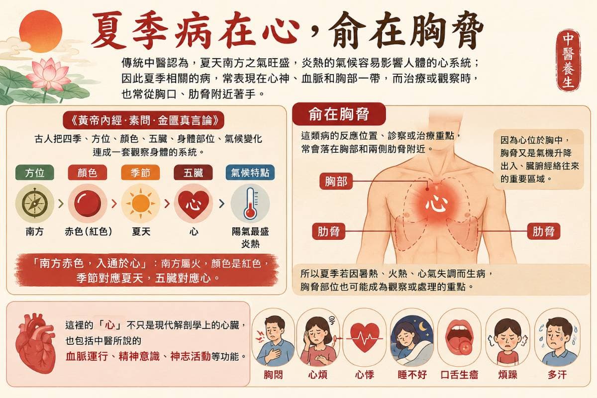 夏季病在心，俞在胸脅