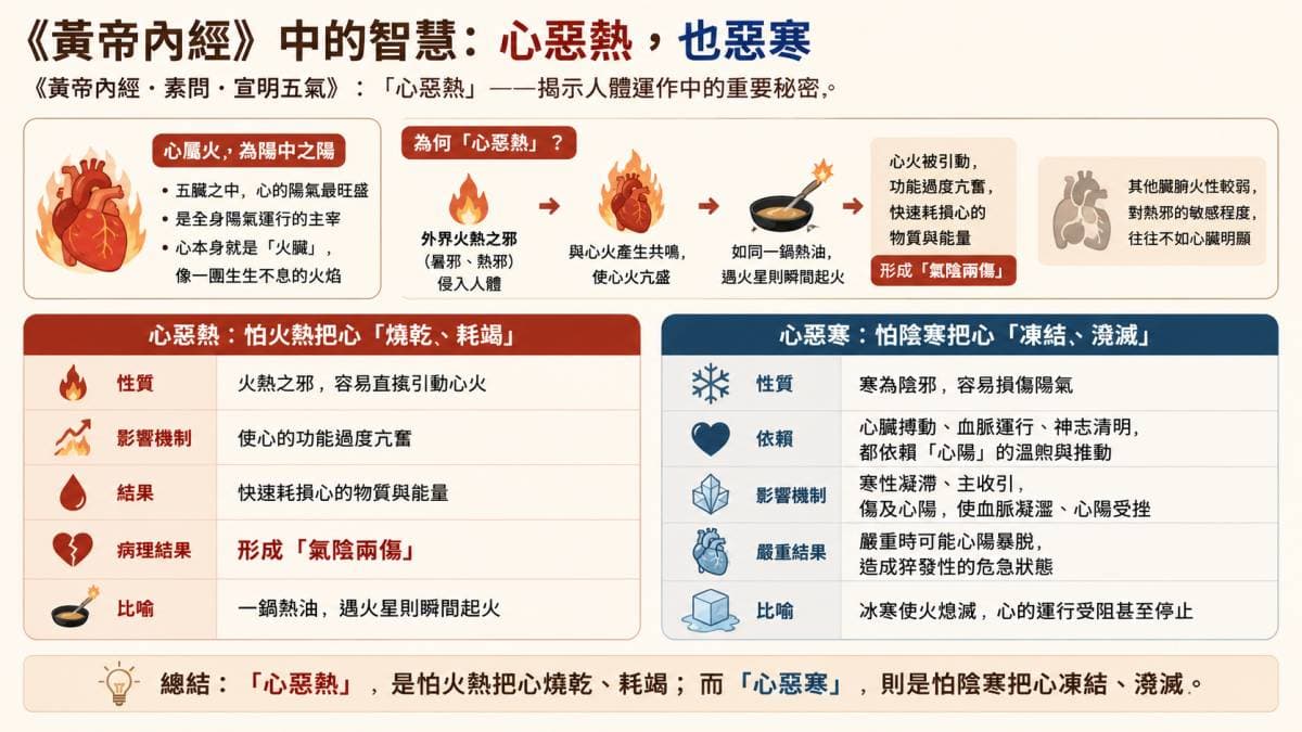心臟惡熱，其實也惡寒