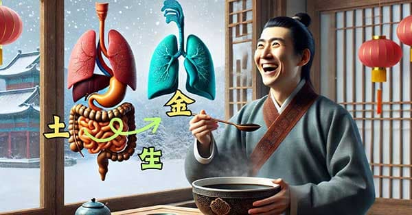 基於五行理論，脾胃土可以生肺金
