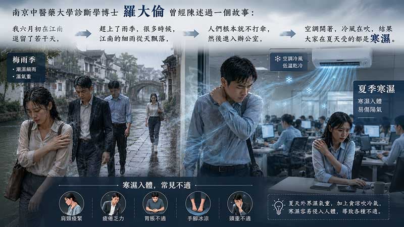 現代人夏季受到寒濕的機率比中暑還高