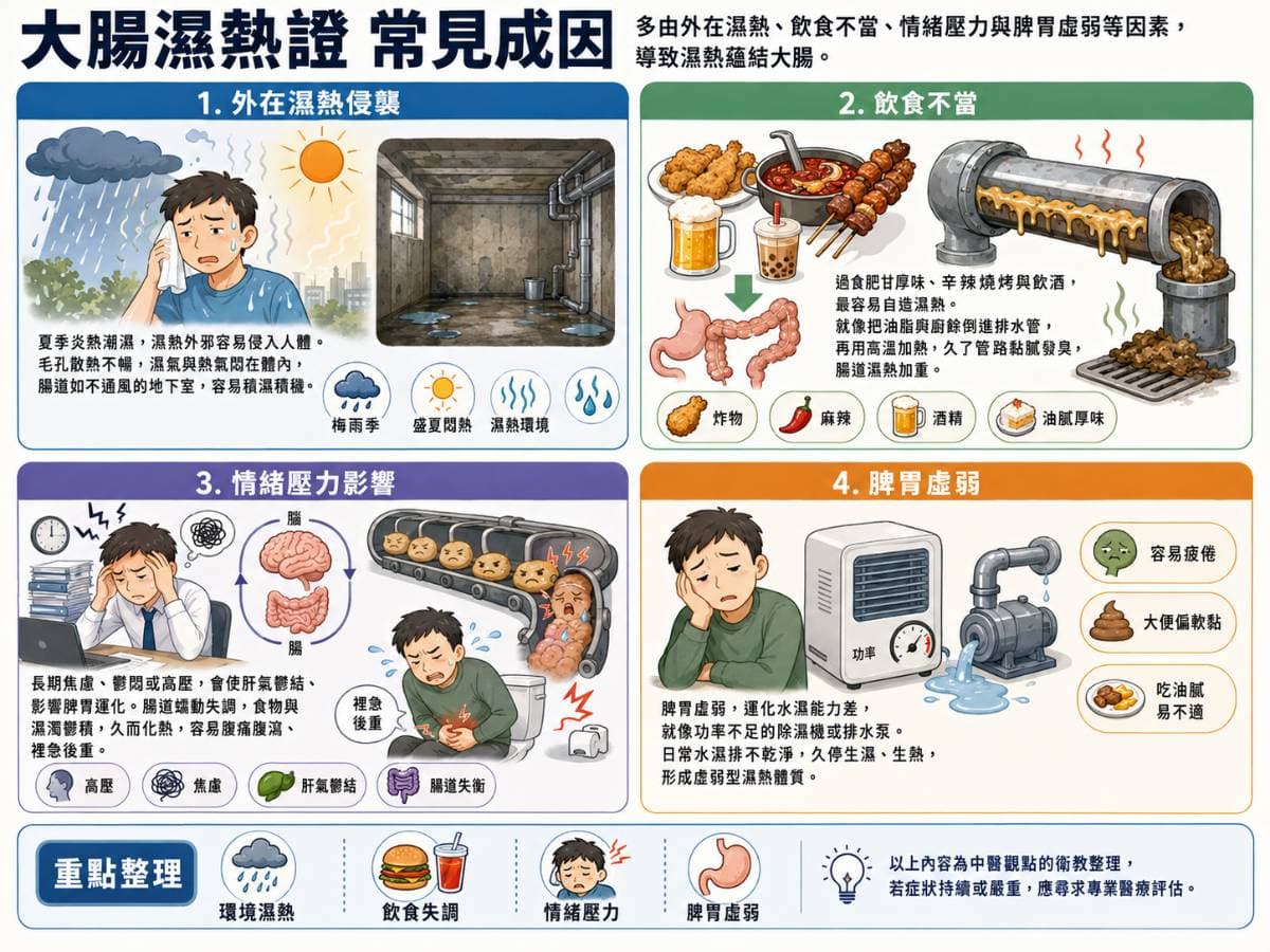 造成大腸濕熱的原因