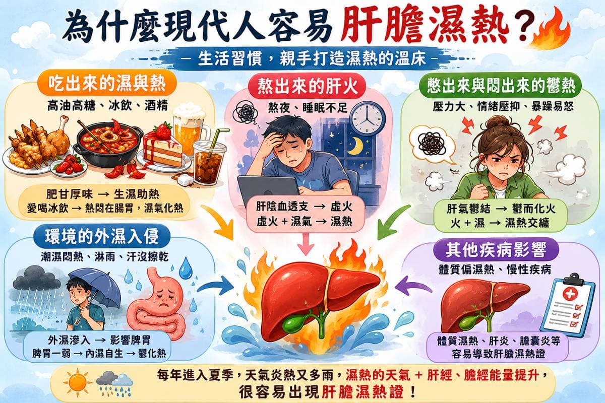 現代人容易肝膽濕熱的原因