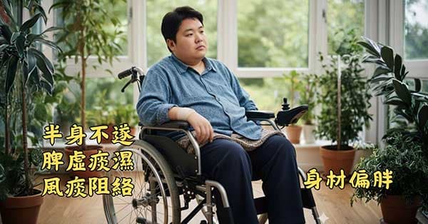 脾虛痰濕，風痰阻絡會造成半身不遂