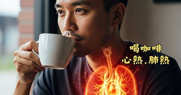 現代人喜歡喝咖啡，容易造成心熱肺熱