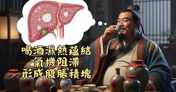古人發現，喝酒會造成腹脹積塊