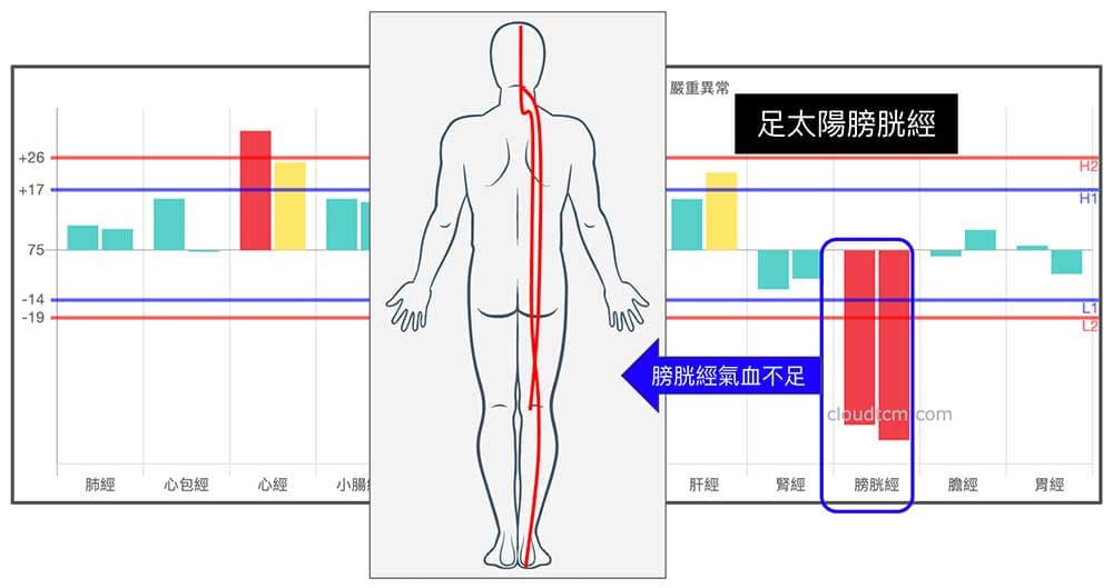 感冒時，足太陽膀胱經常出現虛證
