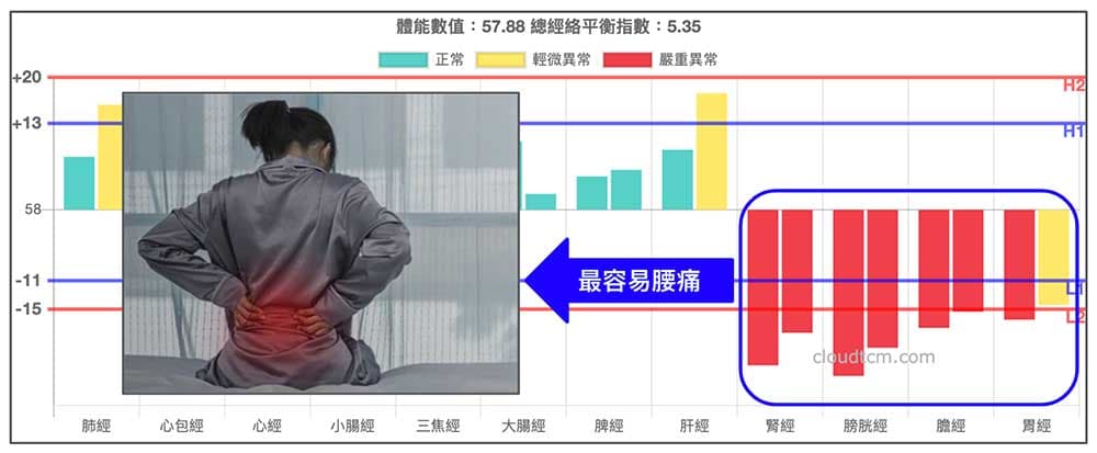 最容易出現腰痛的經絡型態