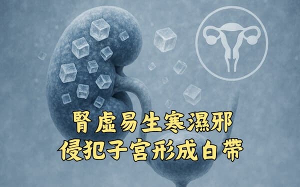 腎陽虛衰，易生寒濕邪氣導致白帶出現