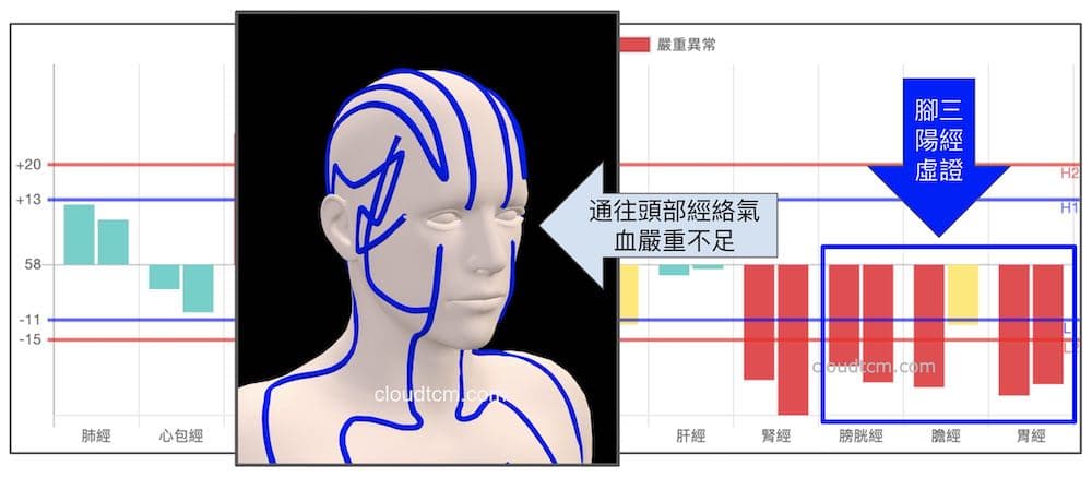 腳三陽經都沒有能量，經常暈眩以為在地震