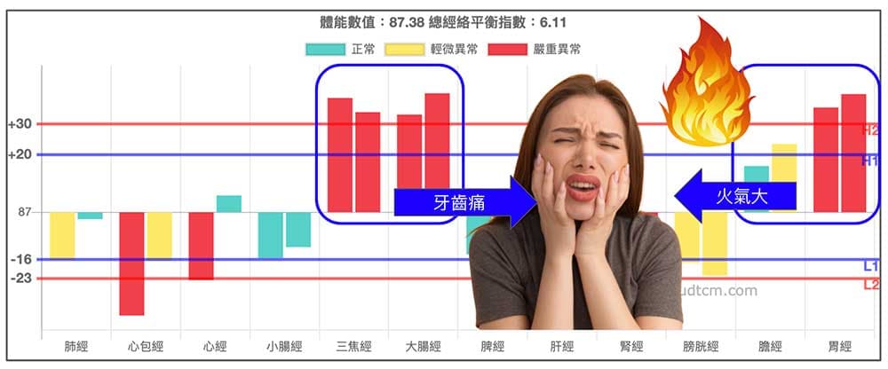 陽明與少陽經實證時，容易出現牙痛