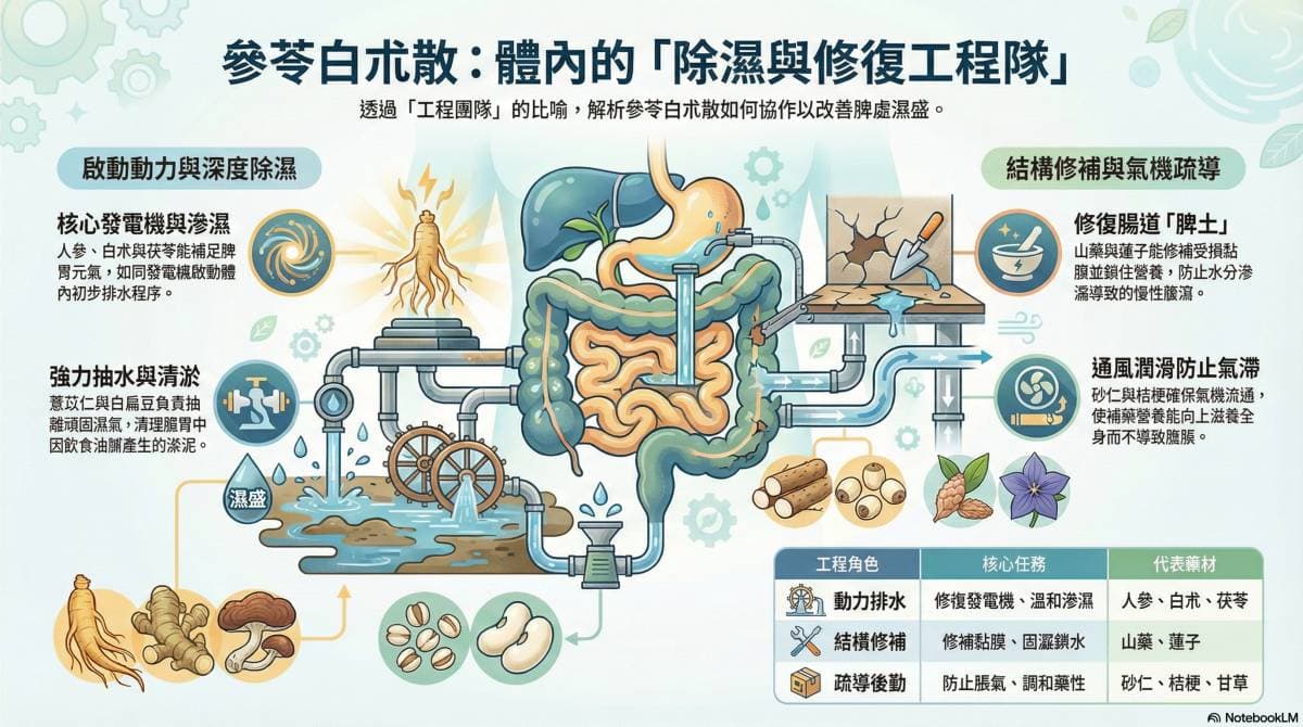 理解參苓白朮散的組成原理