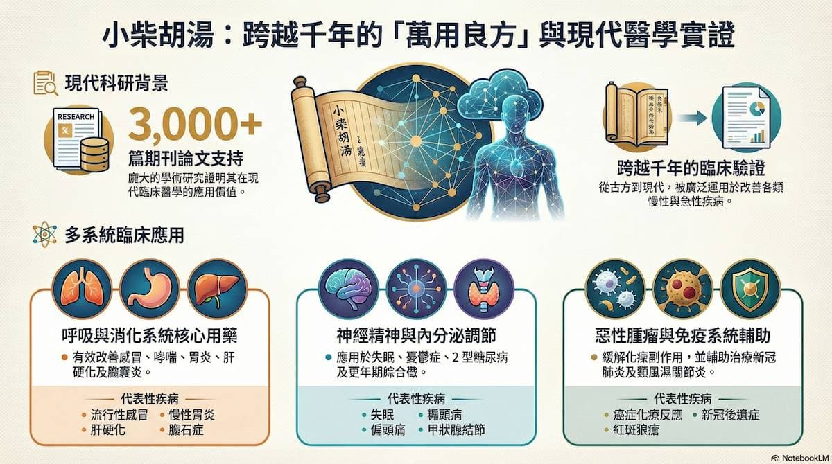 過去千年來小柴胡湯的應用非常廣泛