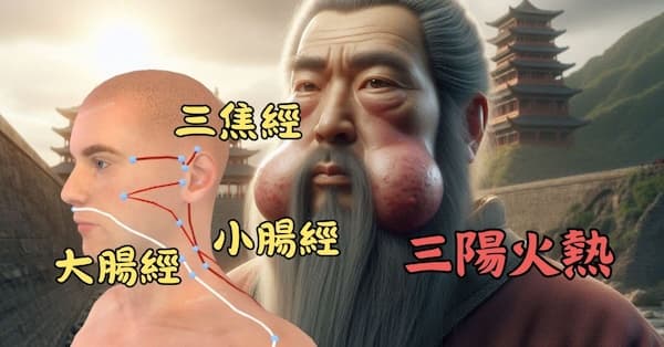 三陽經火熱時，會造成面部腫痛