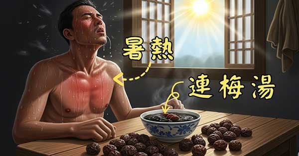 暑熱體內陰液被熱邪消耗，可運用連梅湯