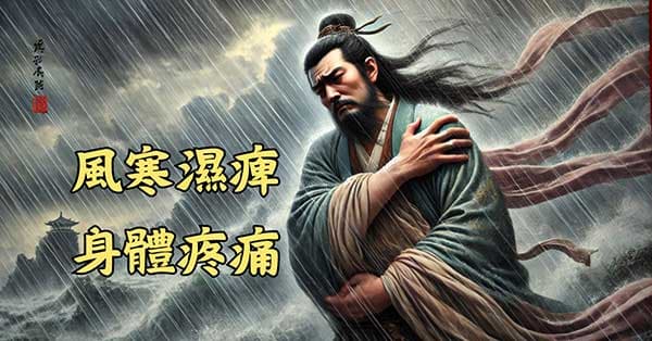 風、寒、濕三氣混合侵襲身體而形成痹痛