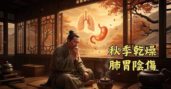 秋季的燥氣，容易造成肺胃陰傷狀態