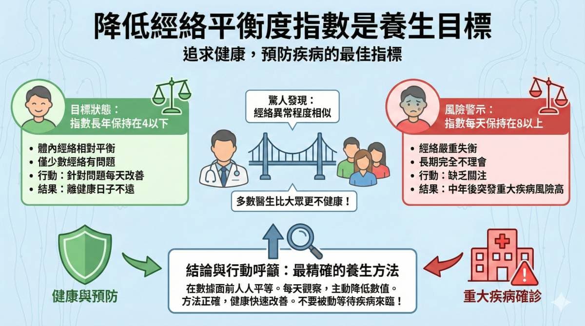 降低總經絡平衡指數成為養生目標