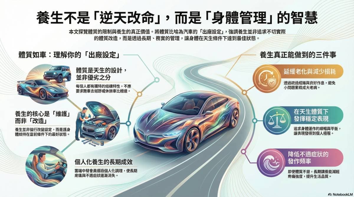 養生不是逆天改命，而是務實管理