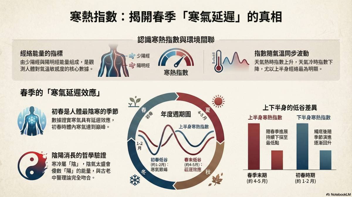 從寒熱指數也可以看出，初春體內陰寒的真相