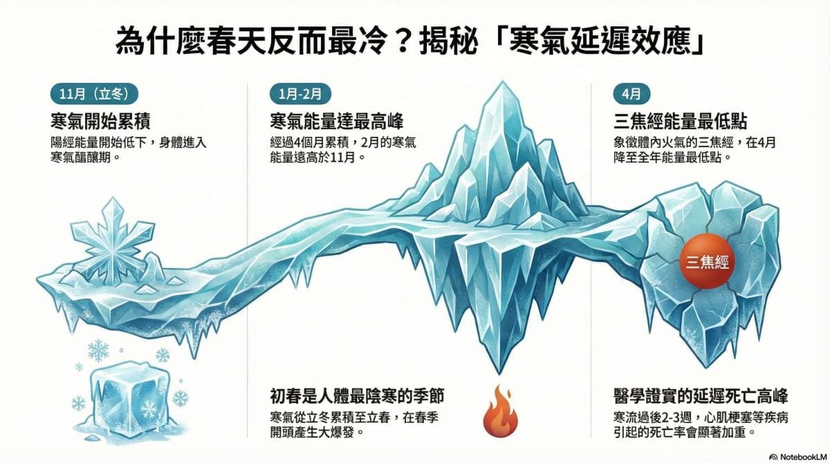 初春的寒冷，其實是冬季的延遲效應