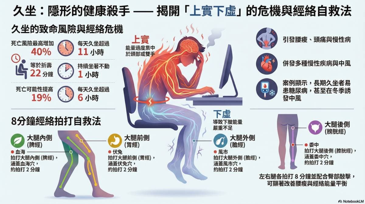 久坐容易出現上實下虛狀態