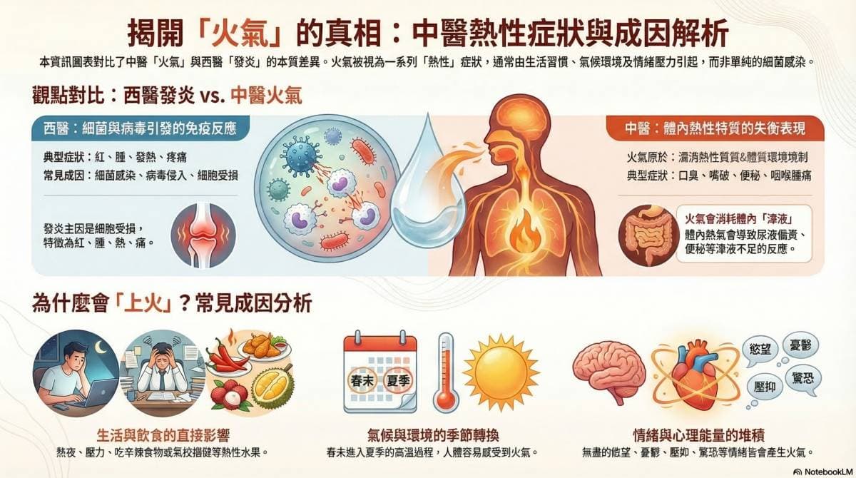現代醫學對於火氣的觀念與傳統中醫不同
