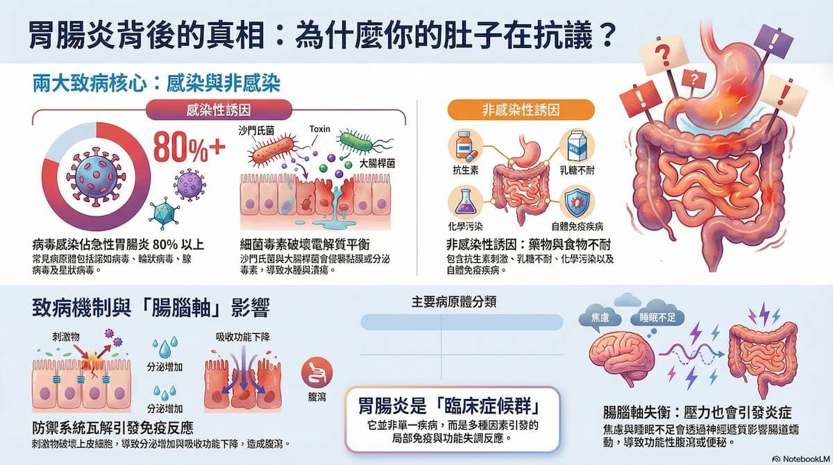 造成胃腸炎的背後原因很複雜