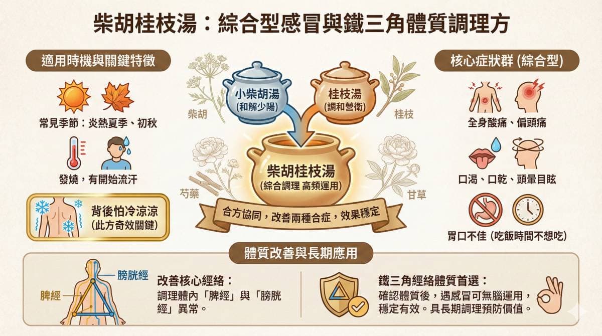 現代人的體質，感冒的時候高機率運用柴胡桂枝湯