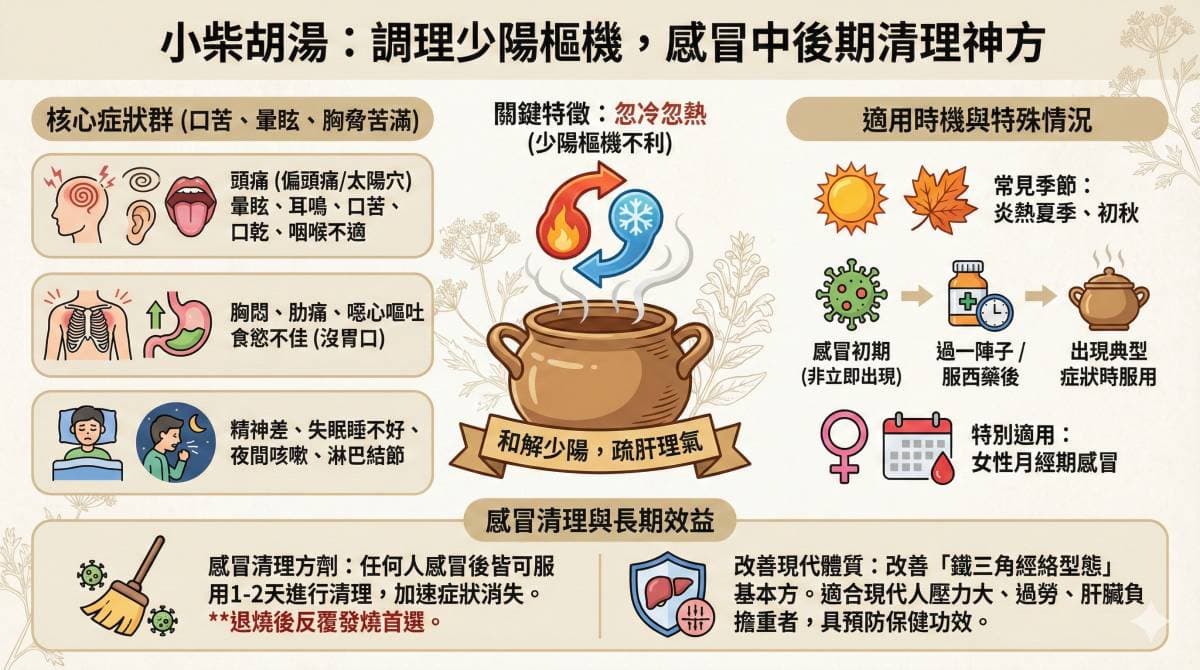 現代人的體質，感冒的時候經常有機會運用小柴胡湯