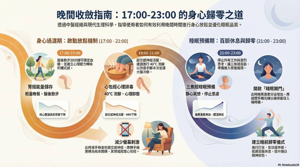 晚間收斂期：放鬆與歸零