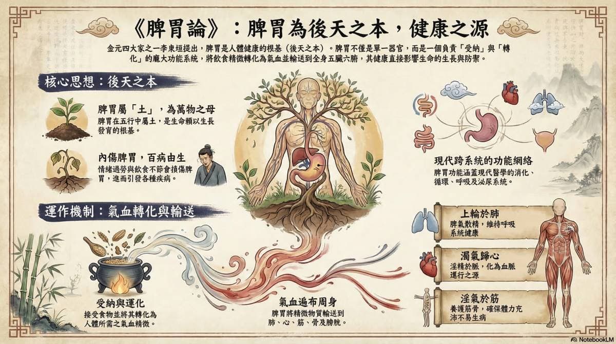 《脾胃論》中提到的脾胃，涵蓋層面廣大