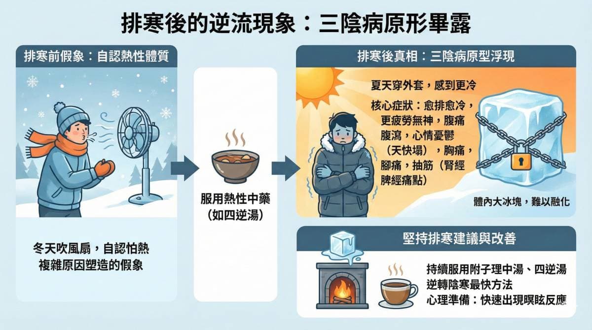 有些人排寒之後，三陰病浮現