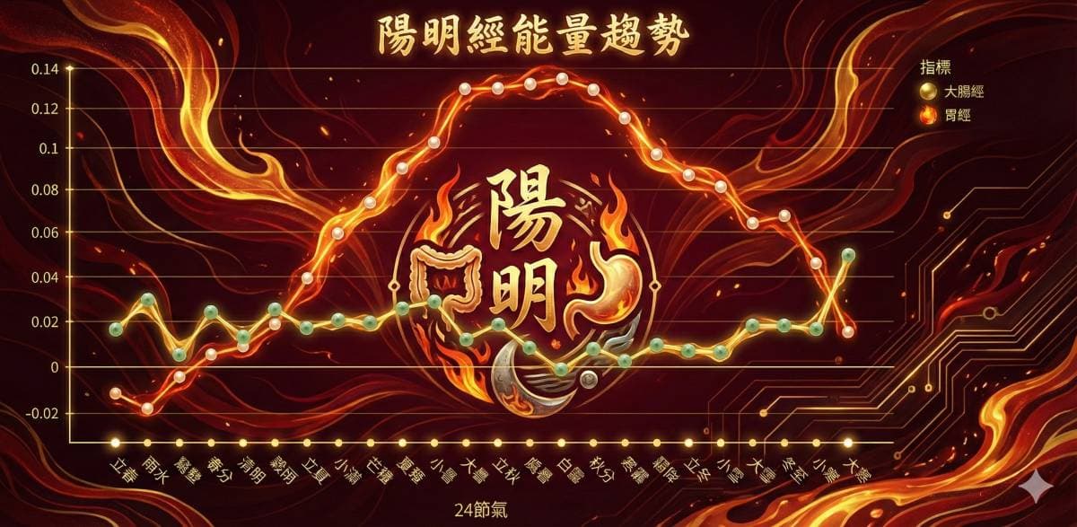 陽明經的經絡平衡指數趨勢