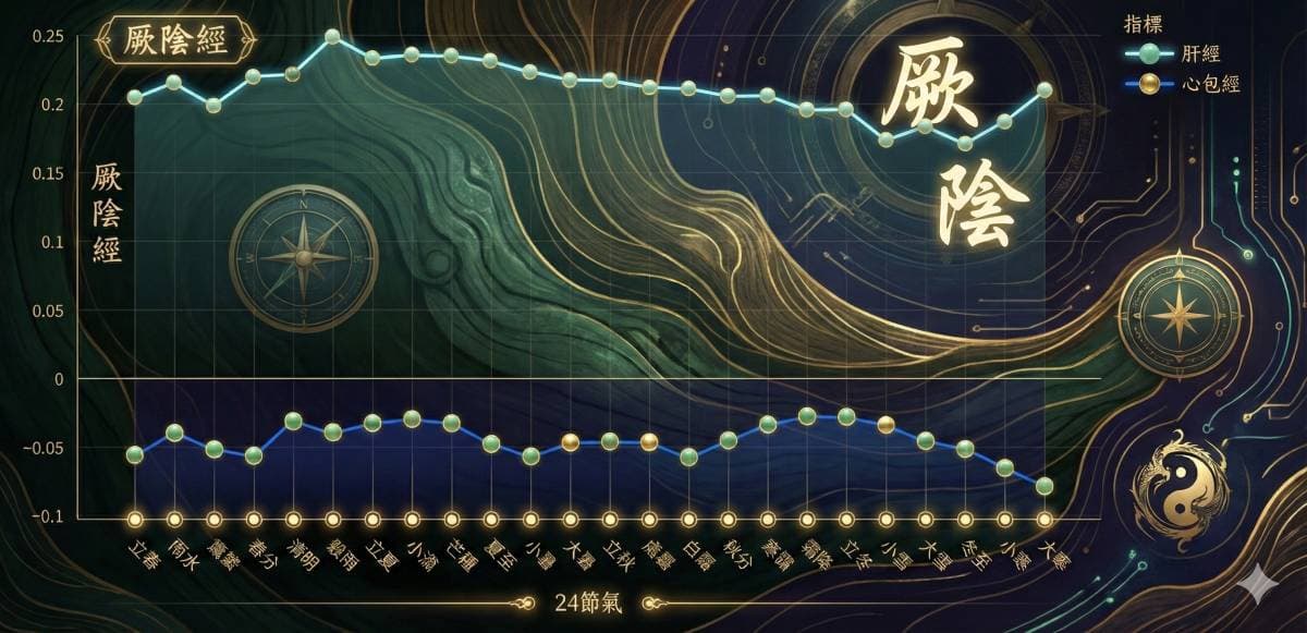 厥陰經的經絡平衡指數趨勢