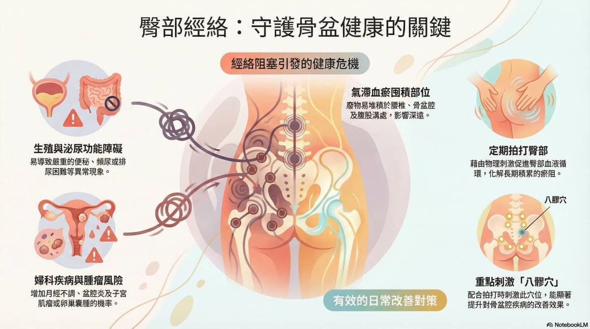 臀部阻塞容易出現生殖泌尿系統疾病