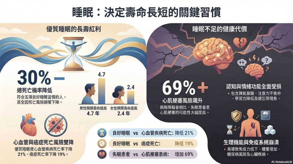 睡眠不足與許多疾病有關聯