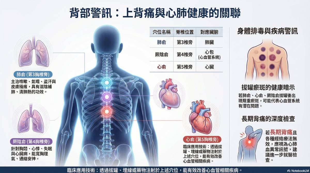上半背部俞穴反應體相關體內疾病