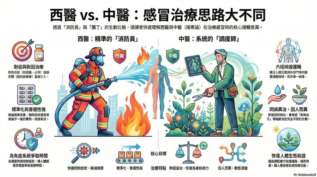 西醫與中醫治療感冒思路不同