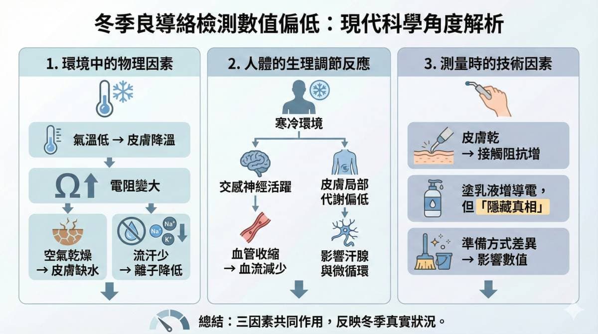 從現代科學角度分析，冬季體能數值低的原因